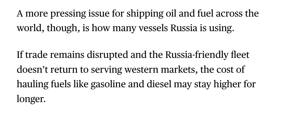 Vmaxpax's tweet photo. "A $2.2 billion fleet of oil #tankers has been assembled to keep 🇷🇺 Russian crude and fuels exports flowing.
Now, as some freight rates surge, executives are starting to ponder if they’ll ever return to serving everyone else." Ya think? 🤦♀️
#RussianTrade #DarkFleet https://t.co/FzIYFXBEyi