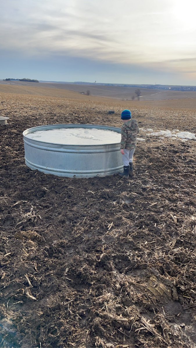 You know you’re raising a farm kid when you catch him eating ice out of the stock tank! #farmkid