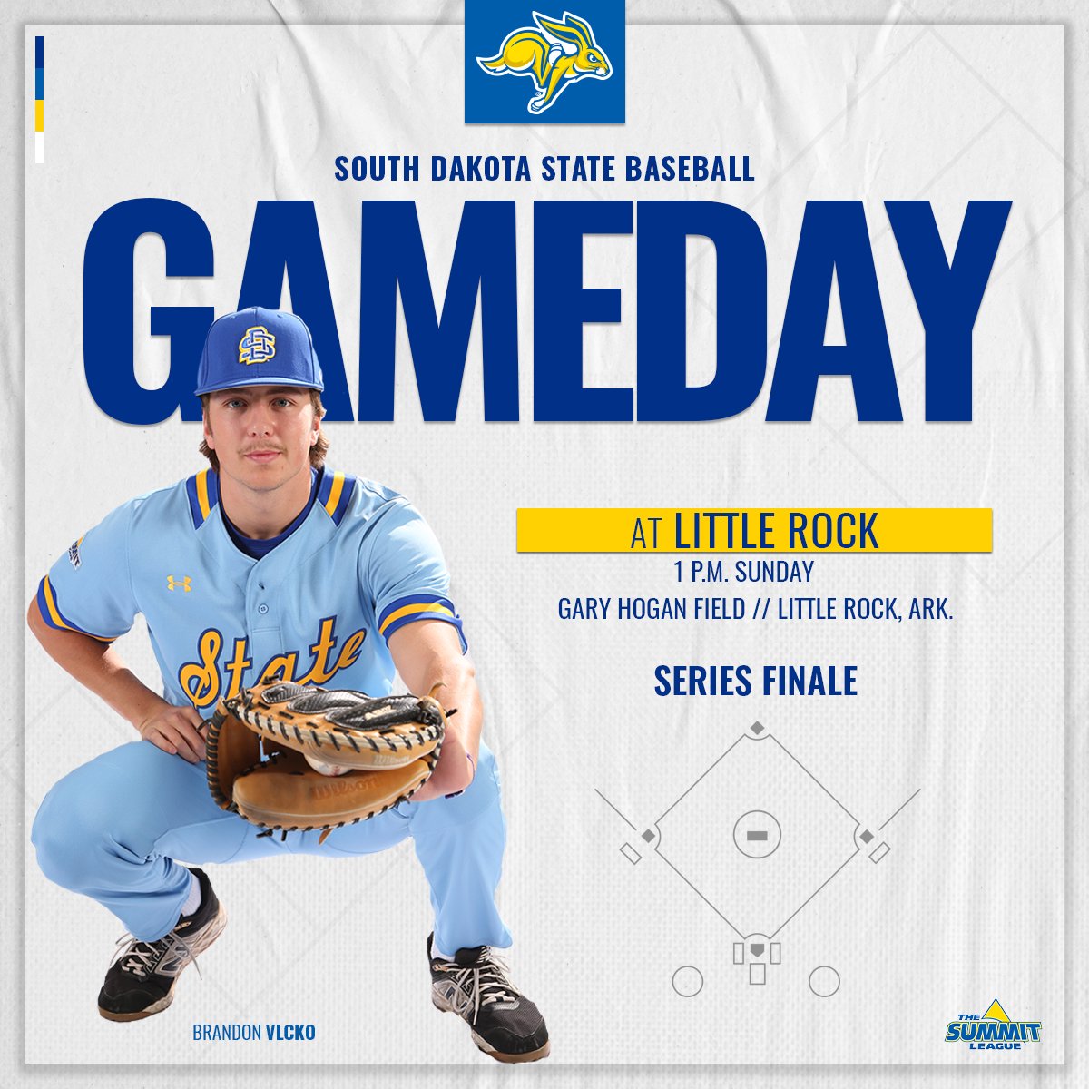 The Jackrabbits will go for a series win as they face Little Rock for the third and final time this afternoon
#GoJacks

⏰ » 1 p.m.
🏟️ » Gary Hogan Field | Little Rock, Arkansas
📊 » bit.ly/418ZiV6