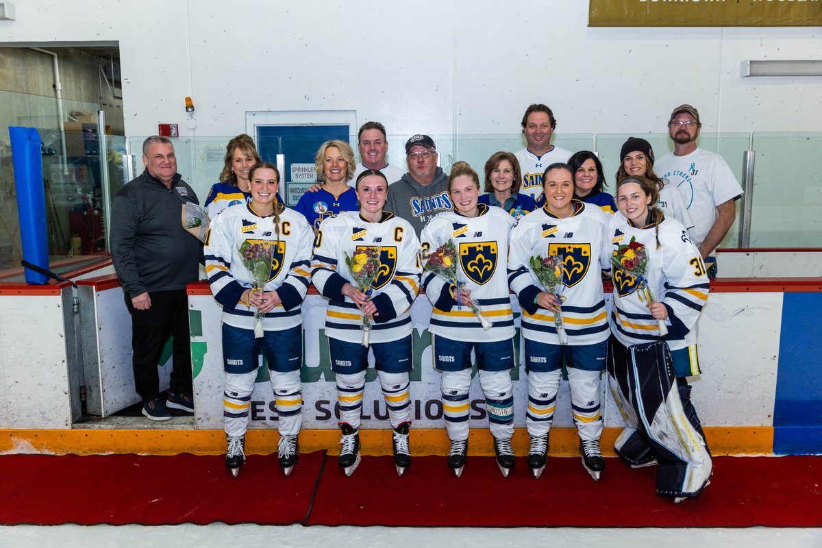 CSSsaints's tweet photo. THANK YOU ๐ SENIORS
@CSSMHockey and @CSSWHockey had eight players play in their final regular season game tonight in their collegiate careers.
Taylor Murray, Ali Ratzloff, Mariah Haedrich, Kayla Kaselย , and Elise Lund.ย
Jack Branby, Tyler Hinterser, and Alec Severson. https://t.co/4JGGW34y8w