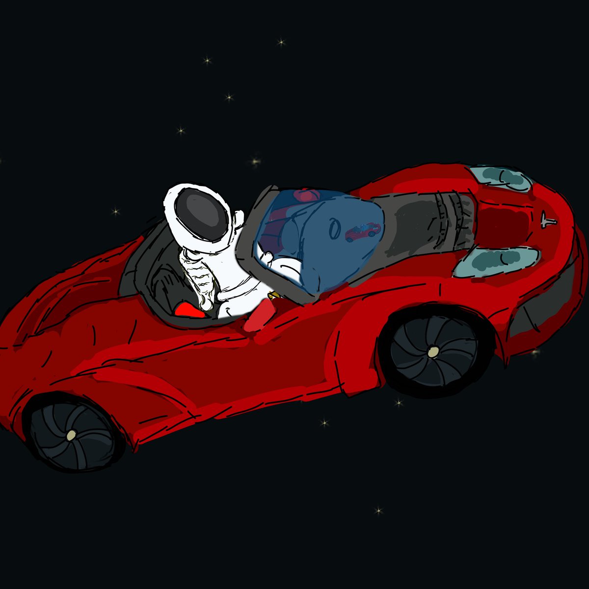 DickyBlinders's tweet photo. Dicky in space #tesla #roadster #space #dickyblinders https://t.co/oKaA89zB5H