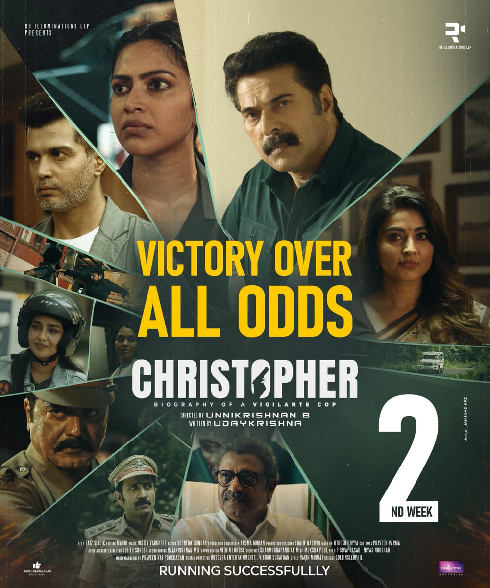 #Christopher - Victory Over All Odds💪💥

Running Successfully 2⃣nd Week

#Mammootty @mammukka @unnikrishnanb @FilmChristopher