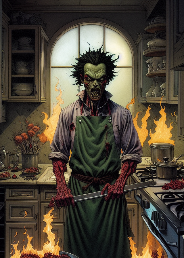 Synthia A.I. art creation of the day: 'Zombie Chef'