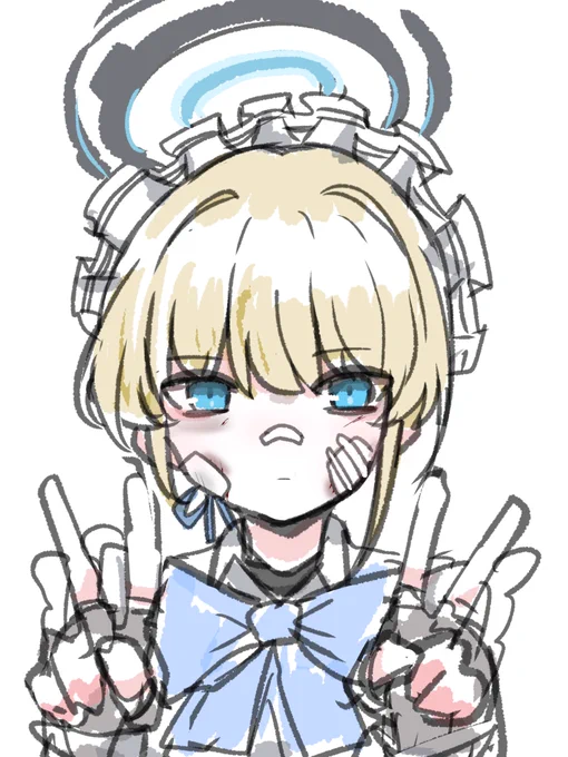 ダブルピースするトキ 