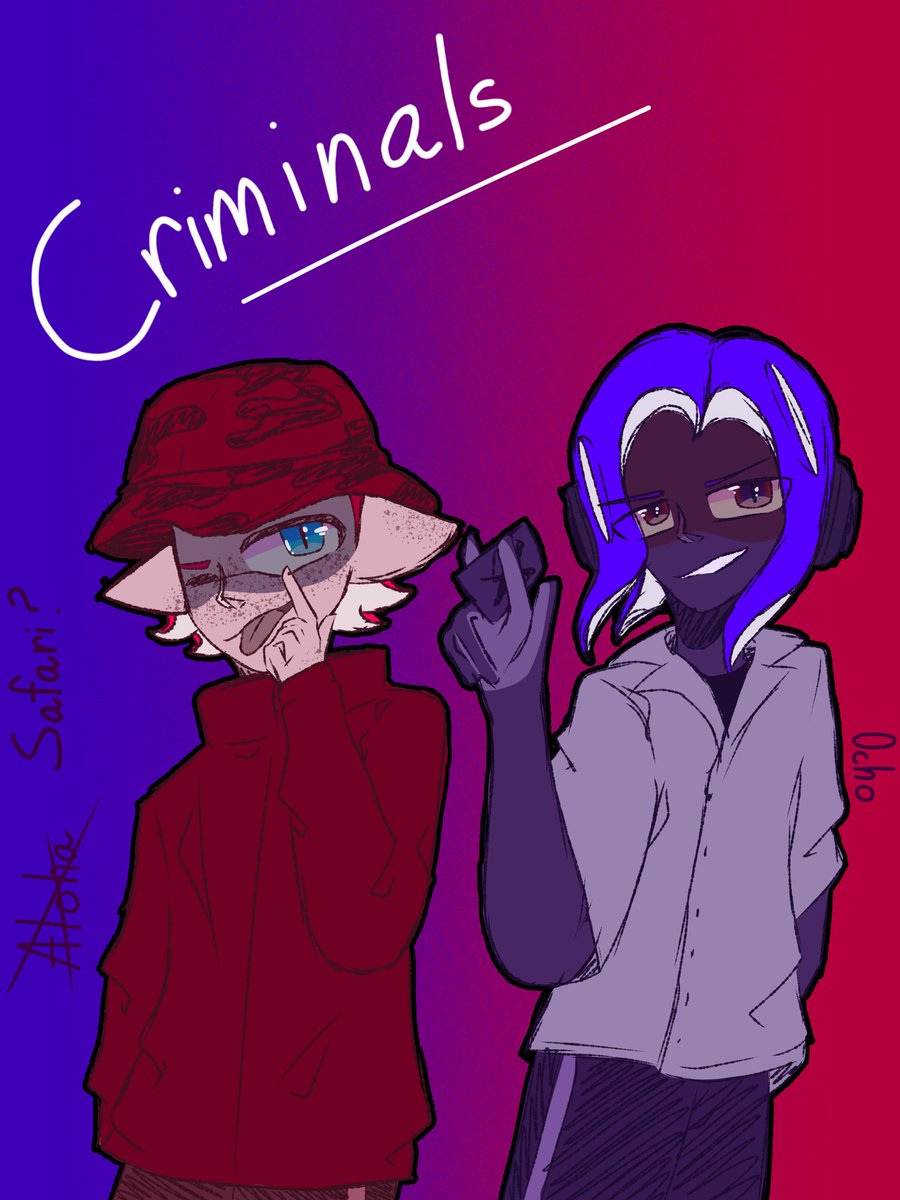 _glowstick0's tweet photo. THEY BE DODGING THEM COPS ON A REGULAR~❤💜
Partners in Crime (Can be a ship or BFFs)
#Corokia #Aloha #Ocho #Splatoon #Splatoon3 https://t.co/g7WB5zIYn5