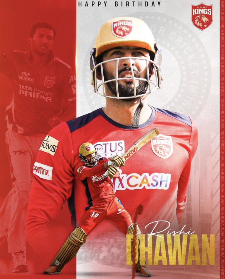 Punjab Kings (@punjabkingsipl) on Twitter photo Phenomenal with both bat and ball. ๐ฆ๐
We wish our do-everything talent <a href="/rishid100/">rishi dhawan</a> a very Happy Birthday. ๐
#SaddaPunjab #PunjabKings #RishiDhawan Phenomenal with both bat and ball. ๐ฆ๐
We wish our do-everything talent <a href="/rishid100/">rishi dhawan</a> a very Happy Birthday. ๐
#SaddaPunjab #PunjabKings #RishiDhawan