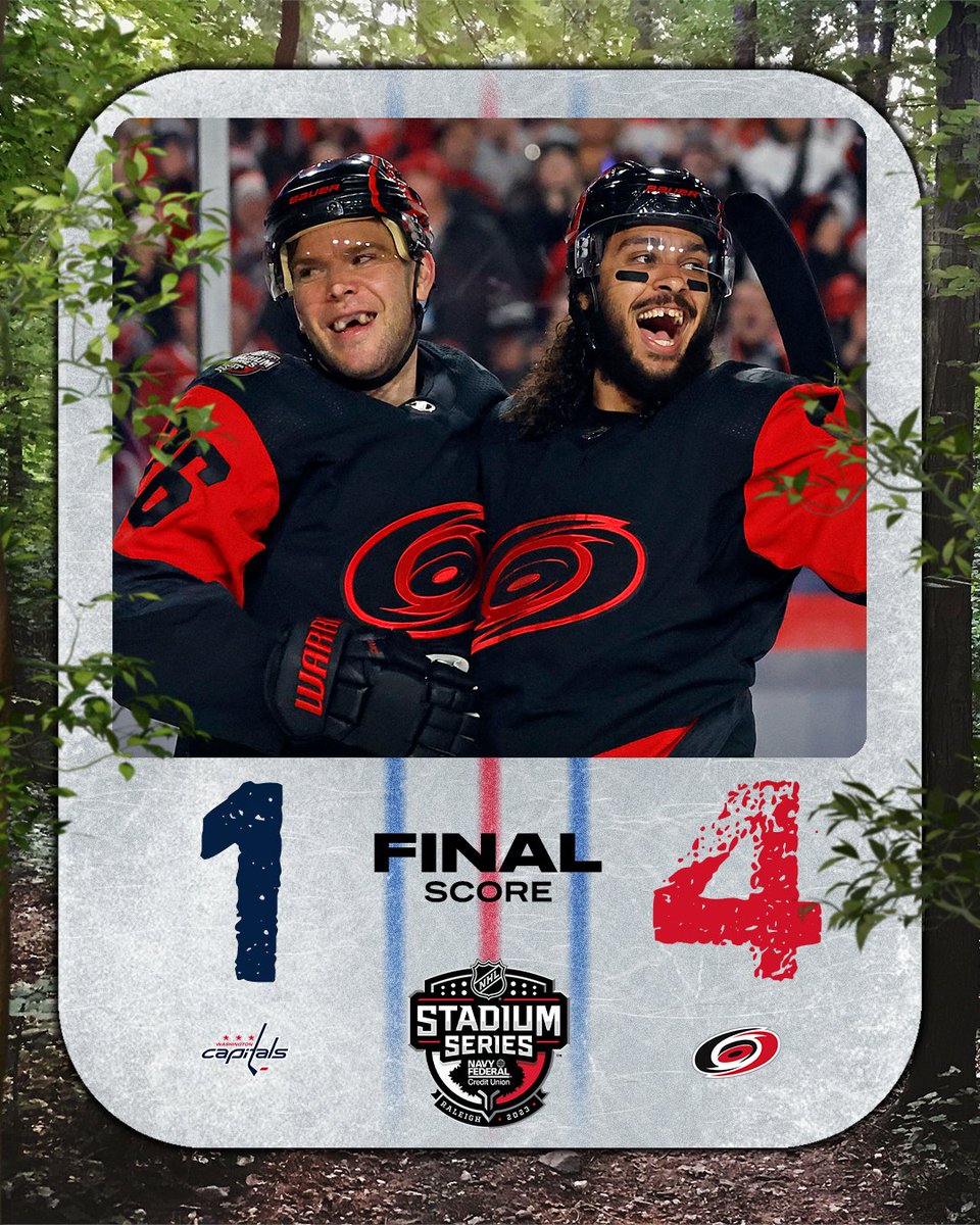 The Canes give the Capitals their first loss in an outdoor hockey game‼