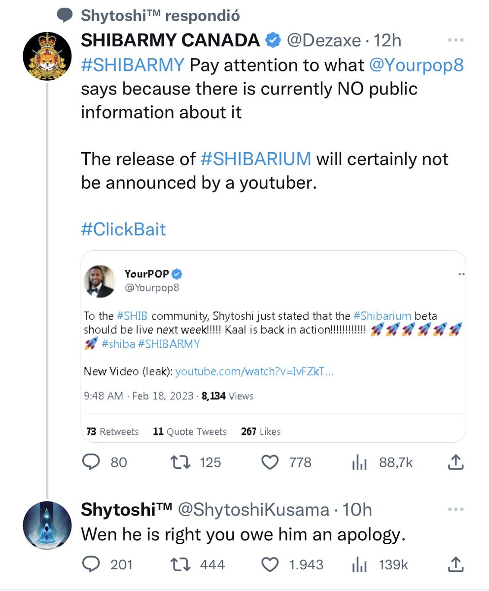 🚨ATENTOS INVERSORESDE $SHIB 🚨

A ver! NO ES POR HACER FOMO! Pero ahí <a href="/ShytoshiKusama/">Shytoshi Kusama™</a> está básicamente afirmando que el #SHIBARIUM beta será lanzado la semana entrante. Seria una oportunidad para entrar en LONG con bajo apalancamiento y dejarlo correr. DALE RETWEET!🔥