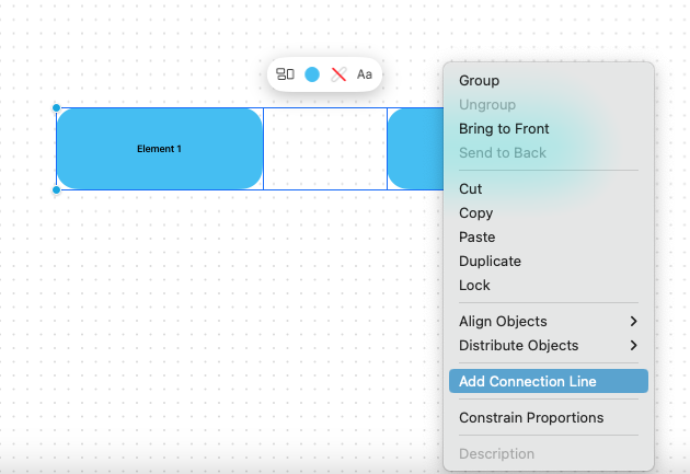 mxkrou's tweet photo. @DarrellaaS @Microsoft @Apple @MiroHQ Freeform has connectors, but it's super non-obvious located. You need to select two elements, call the context menu and select "add connection line". https://t.co/zNLpCMb3K0
