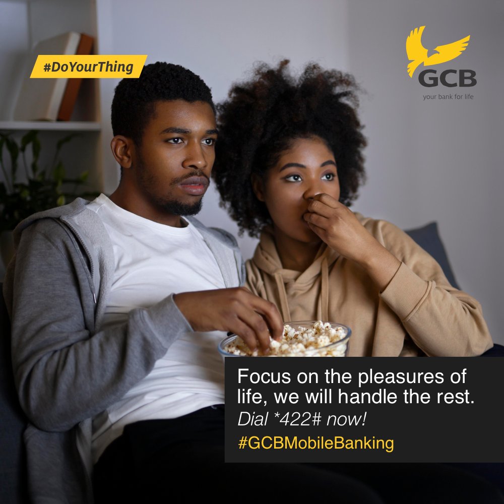 GCBBankPLC's tweet photo. Don’t stop chilling to Bank😊 We dey for you😉. Use GCB’s Mobile Banking *422# for all your payments today.
#Bills #Transfers #Airtime #SchoolFees #MobileMoney #Food #Shopping #DSTV #GOTV #IntraBank #Banks #Payments #Shopping #Gifts #MobileBanking #GCBCares #GCB #YourBank4Life https://t.co/5kJacUCt98