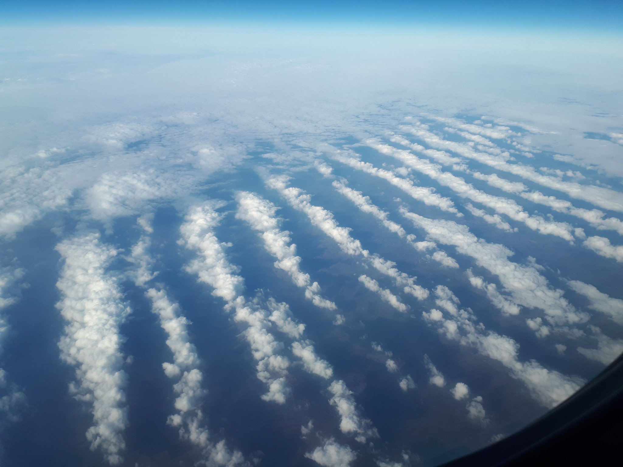 7. Stratocumulus Undulatus

The stratocumulus is a cloud formation of big, rounded masses, which are