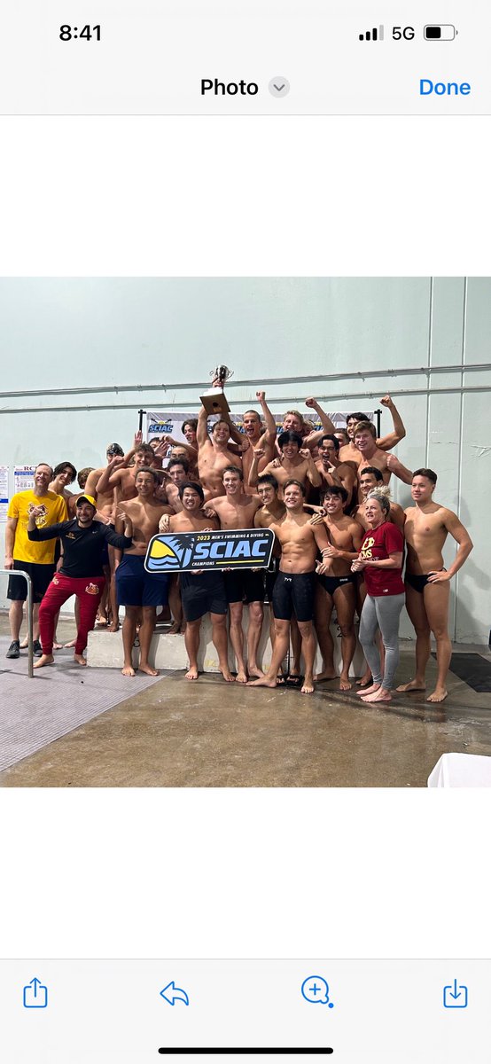 theSCIAC's tweet photo. Your 2023 #theSCIAC men’s swimming & diving champions - @AthleticsCMS @CMSSwimDive
#SCIACchamps #SCIACtion #SoCalSoGood https://t.co/KZGX7JMjiO