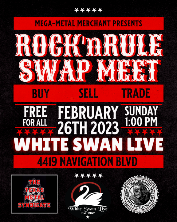 whiteswanlive's tweet photo. Bring out your old shirt cds records tapes patchs stickers just about anything cool you no longer need or want, or trade for something different. 
We will be jamming out to Metal, and there is an all cash bar. There is an ATM onsite.
https://t.co/g6rS8I4hOl https://t.co/SCcMaKY9b5