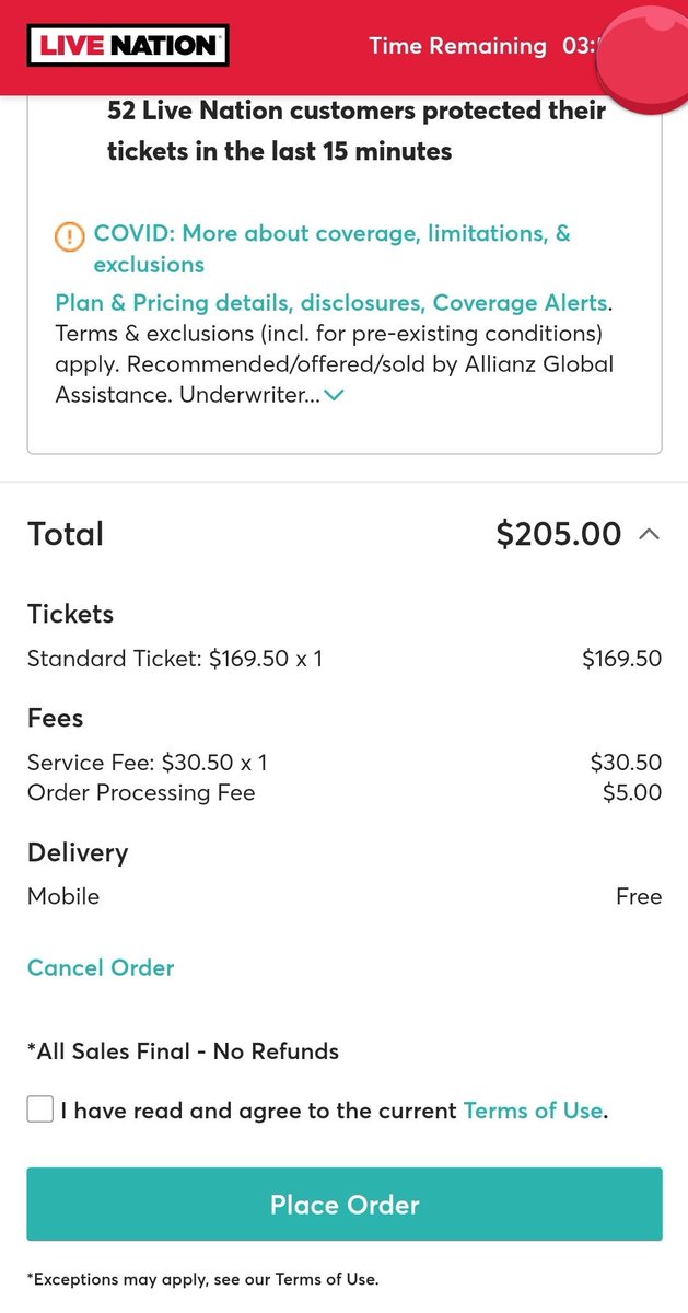 ElsaF171109's tweet photo. Why should I or anyone have to pay a ridiculous amount for a "processing fee" for already expensive concert tickets?! Like damn! Can y'all chill with the outrageous unnecessary fees? And then y'all have the audacity to "offer" insurance for the tickets?! 🙄 https://t.co/W4bOdIfznn