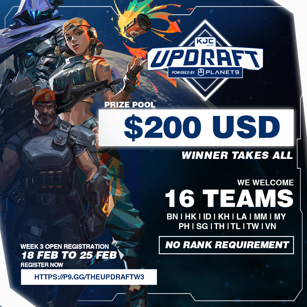 BuffUpGG's tweet photo. Hey you! Did you hear that another week of KJC Updraft is starting again soon? YOU HEARD IT RIGHT ๐ฅ๐
Registration for WEEK 3 is now open!
Register here:
๐น https://t.co/andN696Bux
Official Sponsor: @planet9gg ๐
#masteryourplay #welcomelanding #valorant #KJCUpdraft https://t.co/t4GKlDgXav