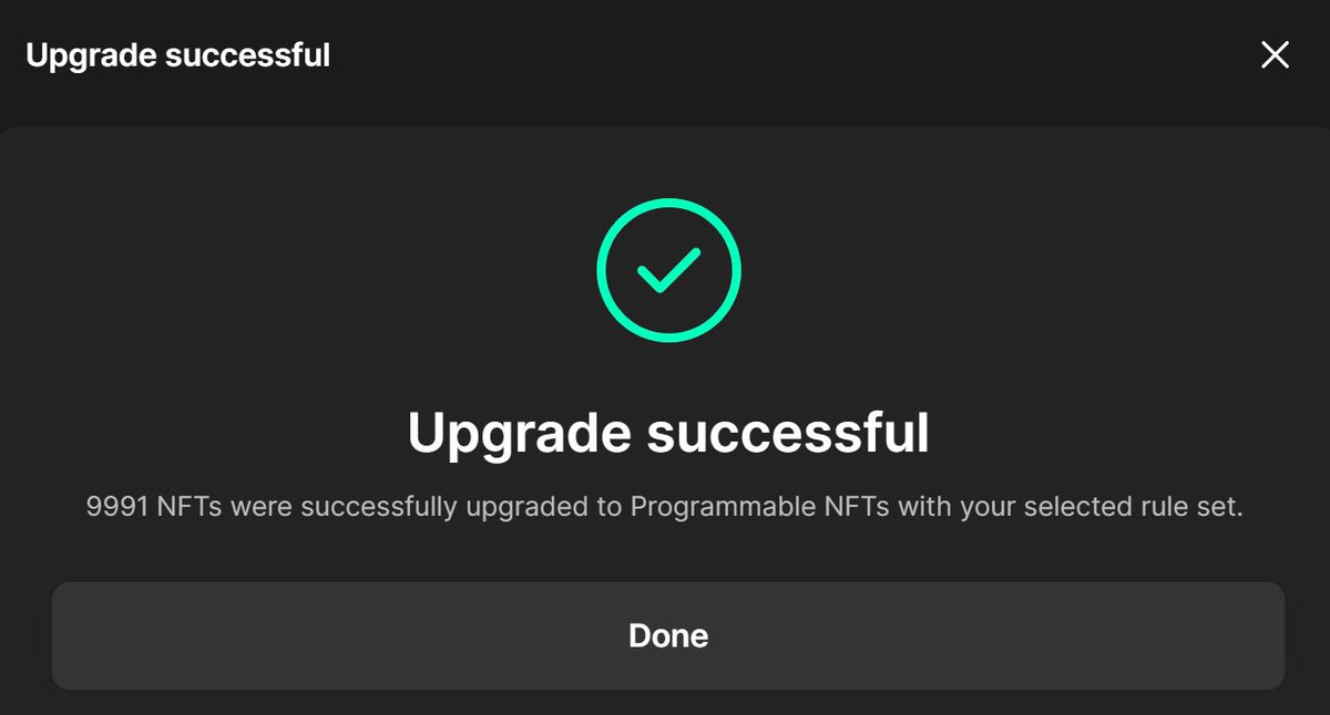 Our pNFT migration is complete! 🙉

A new frontier for <a href="/justape_/">Ape. 🍌</a> 🍌

Huge shout out to the <a href="/metaplex/">Metaplex</a> team for a very forward thinking approach that emphasizes supporting creators. 🥂