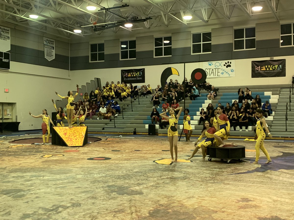 Another amazing performance by our Bobcat World Guard. Great student leadership and awesome coaching by Coach Laura, Coach John and Mr. Calmer. Go Bobcats!! @WestBrowardBand