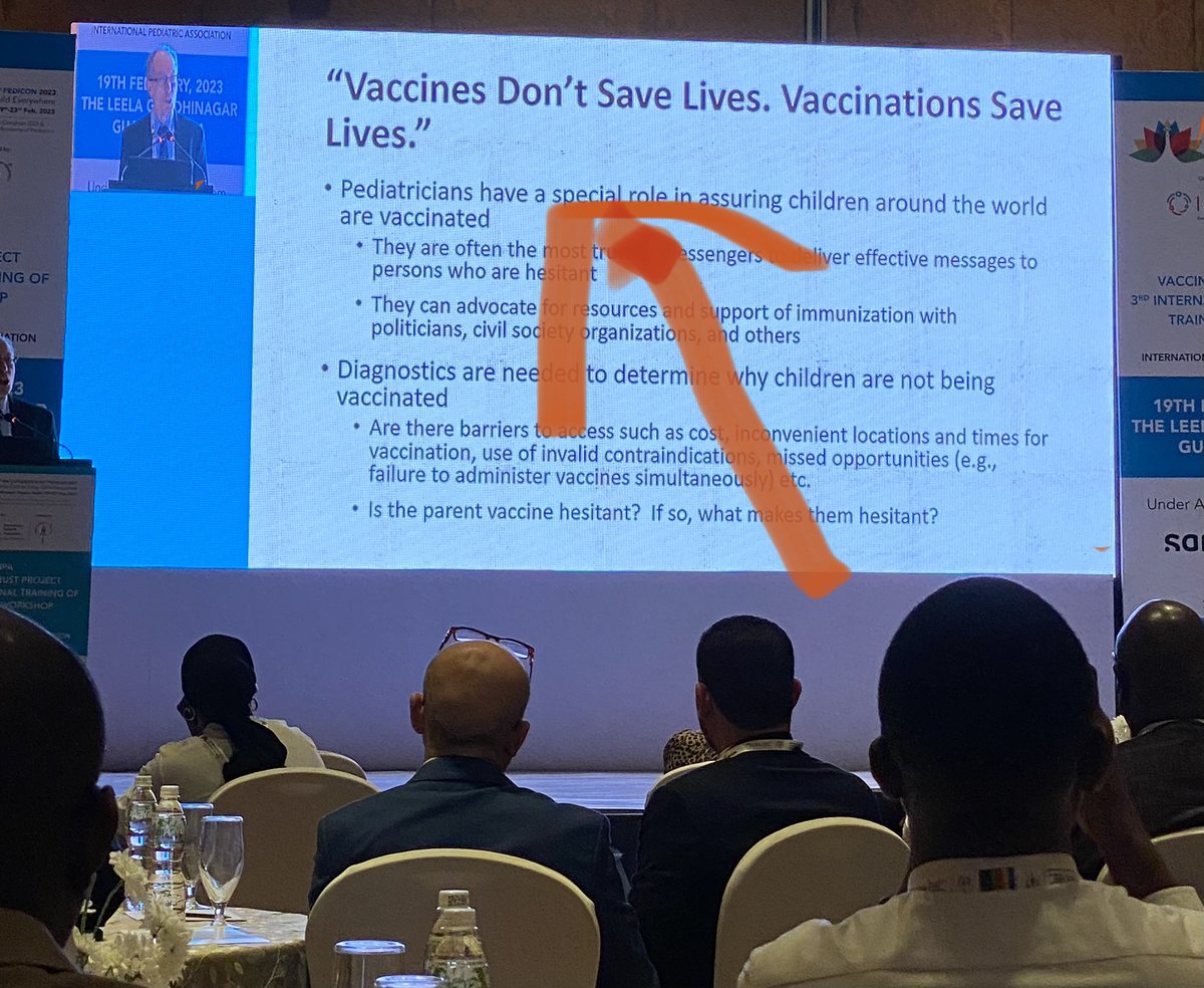 pweiss's tweet photo. "Vaccines Don't Save Lives.  Vaccinations Save Lives."

A quote from @worenst opening the @IPAWorldorg #pedicon23 Vaccination Trust workshop.

Agreed! For this to happen, doctors need to engage with their patients on social media. https://t.co/fzEr3N2oQ7