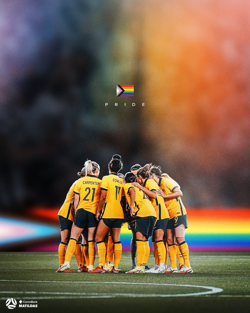 P R I D E 🏳️‍🌈 🏳️‍⚧️

We are proud to support <a href="/FootballAUS/">Football Australia</a>' partnership with <a href="/SydWorldPride/">Sydney WorldPride 2023</a>! Football is for all ❤️

#WeAreMatildas #CupOfNations