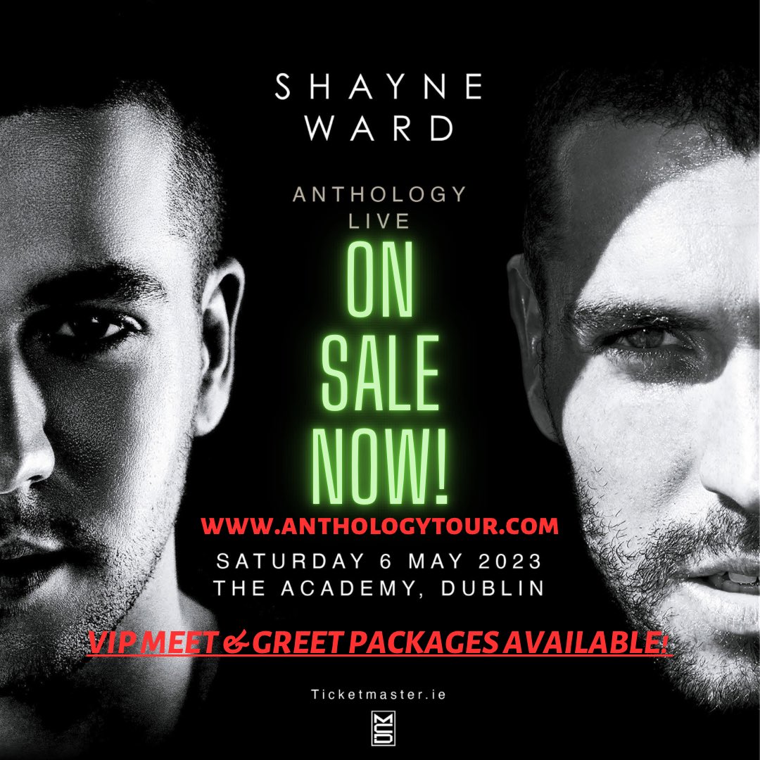 shayneTward's tweet photo. Shayne Ward is bringing The Anthology Tour to The Academy in Dublin on May 6th. and you don't want to miss it! Tickets and VIP meet & greet packages are still available, but they're selling fast. #ShayneWard #TheAnthologyTour #TheAcademy #DublinConcert #VIPMeetandGreet #LiveMusic https://t.co/IjhG6FOiT5