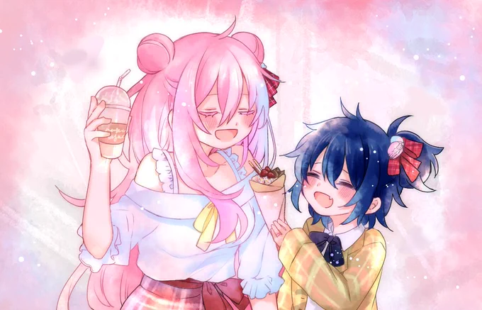 さとちゃん、あーん!幸せいっぱい食べ歩きデートのさとしおです 