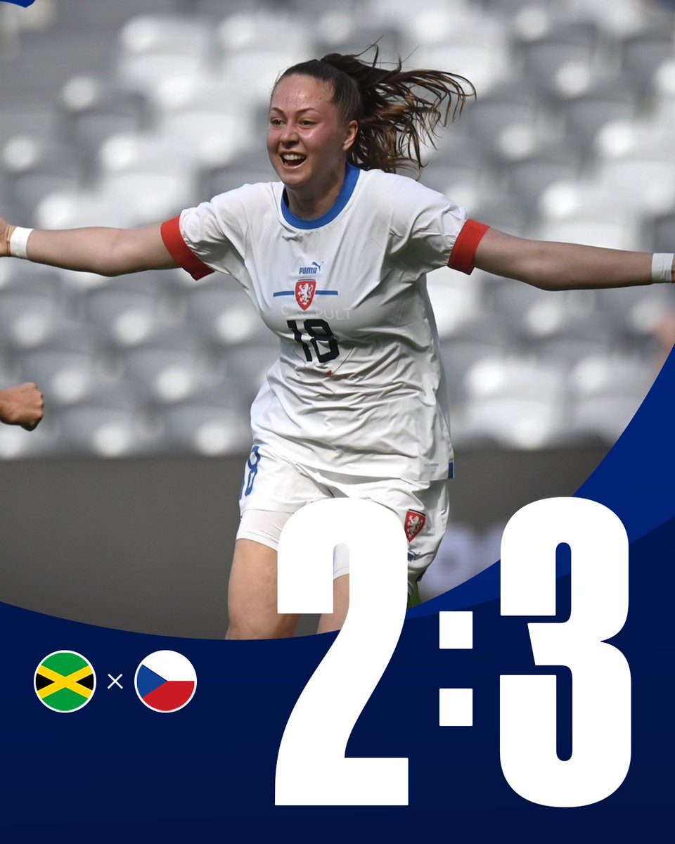 fortunalygazen's tweet photo. 🇯🇲🇨🇿 Paráda, Češky porazily Jamajku 3:2, výhru v závěru zajistila prvním reprezentačním gólem Alena Pěčková.

#CupOfNations #JAMCZE #holkytaky https://t.co/w1ibZdCXKB