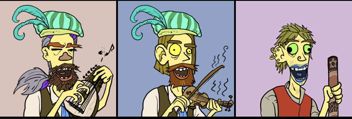 <a href="/cadnomad_eth/">CADNomad.eth/sol</a> <a href="/RustyOremus/">RustyDusty</a> <a href="/DougTenNapel/">Doug TenNapel</a> <a href="/bardtown_wtf/">BardTown.wtf (SOLD OUT)</a> I grabbed these 3 today