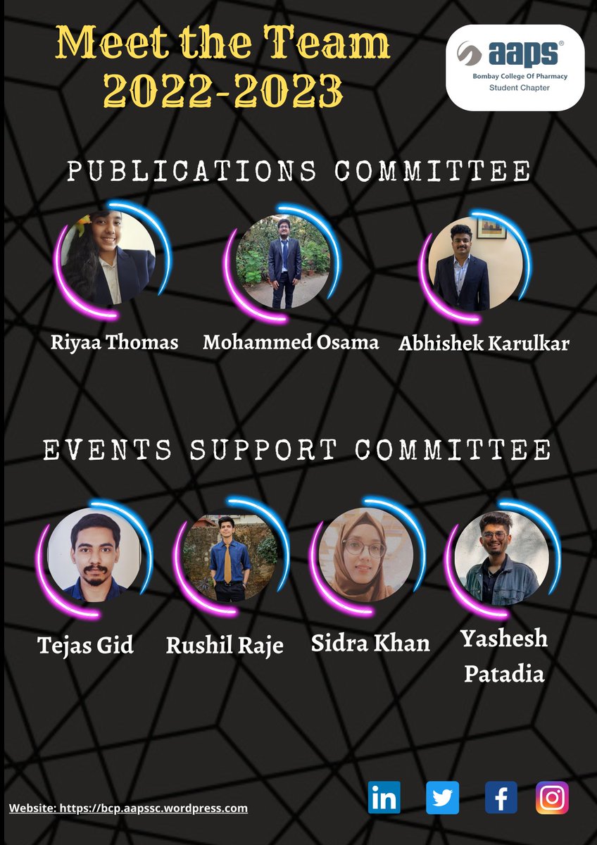 BcpAaps_Sc's tweet photo. Introducing the all-new Committee Members of the BCP AAPS Student Chapter 2022-23!!
#bcpaaps #team #tenure #introduction https://t.co/V8HzXpH505