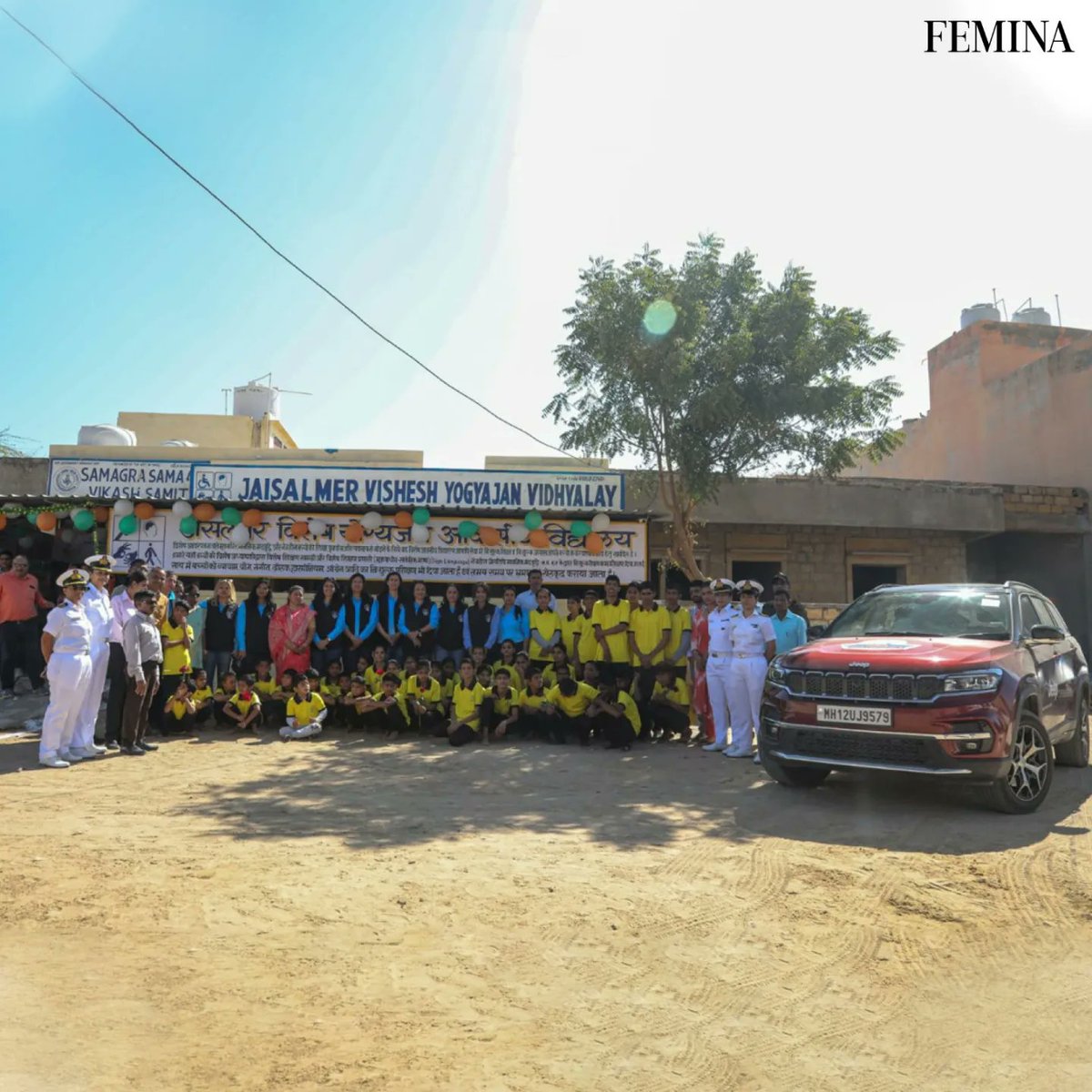 The All Women Car rally led by women Officers of IN & NWWA team members visited  Samagra Samaj Vikash Samiti - a residential school for differently abled children at Jaisalmer, as part of outreach programme & donated a refrigerator for school.  
#SheisUnstoppable #AnchoringLives