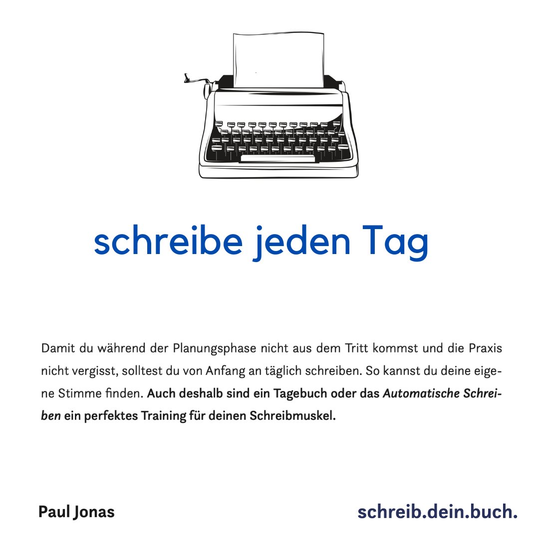 SchreibDeinBuch's tweet image. Es ist die Routine, die uns große Dinge bewegen lässt. Und heute ist ein guter Tag, damit anzufangen: täglich schreiben. #SchreibDeinBuch