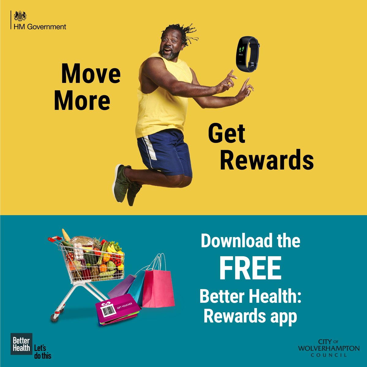 Want to find out more about the exciting #BetterHealthRewards programme? Visit orlo.uk/xfVKa, check out the FAQs in app, or pop along to the Better Health: Rewards Hub, Queen Square, Wolverhampton between 9.30am and 4.30pm, Monday to Sunday. <a href="/OHID/">Office for Health Improvement and Disparities</a> <a href="/DHSCgovuk/">Department of Health and Social Care</a>