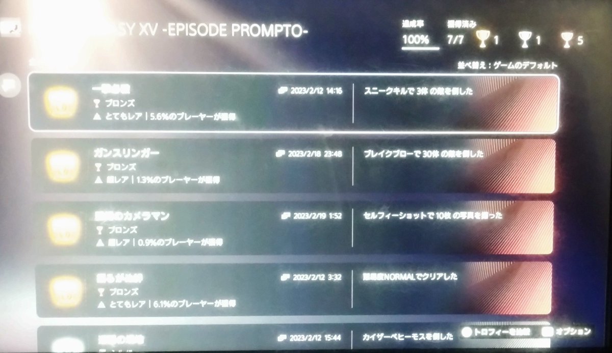 todanari's tweet photo. トロコン完了\(^o^)/
#FF15
#Episodeプロンプト
#エピソードプロンプト
#EpisodePrompto https://t.co/vB0RnN7eeM
