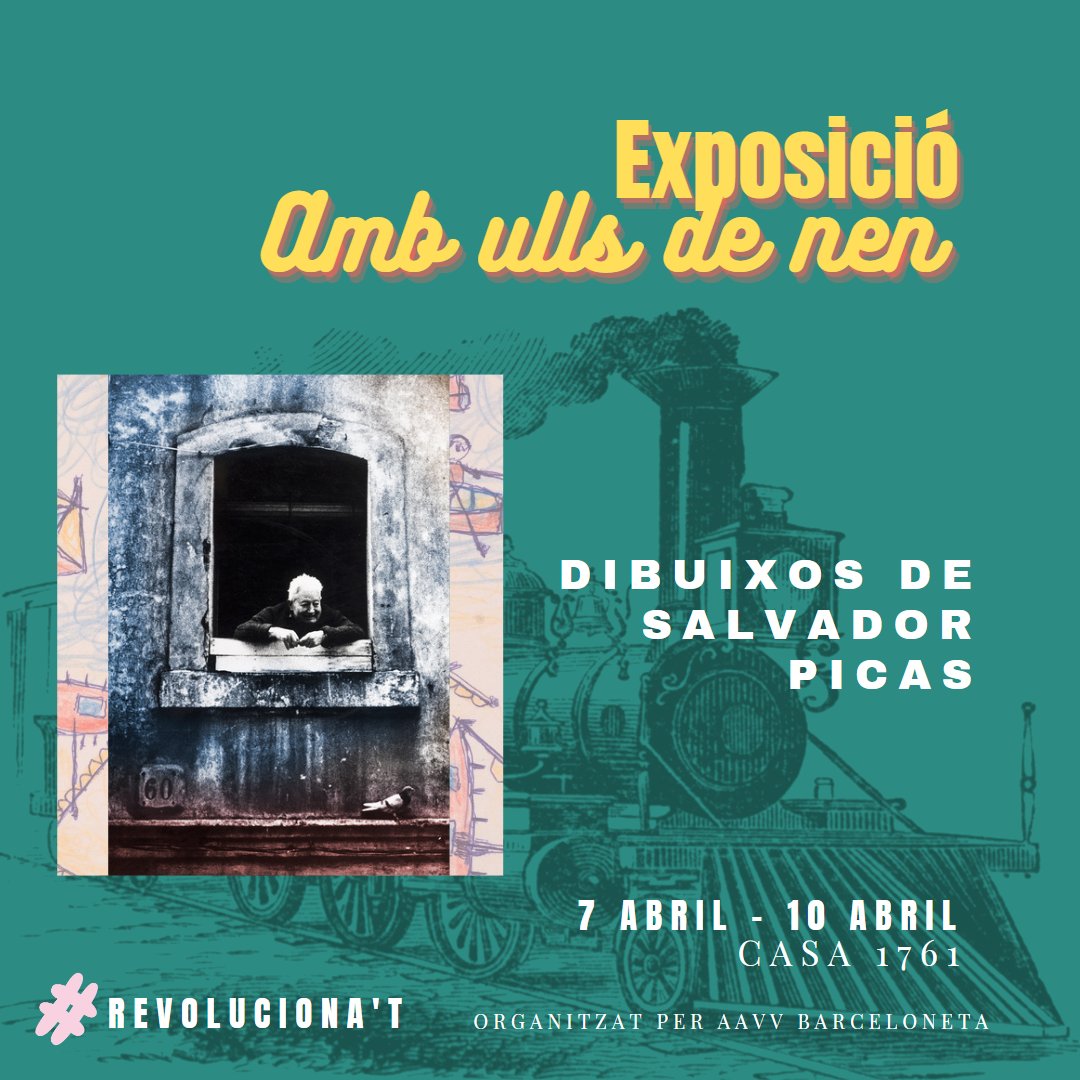 Revolucionat23's tweet image. 🎨 Exposició ⤵️
Amb ulls de nen - Salvador Picas
organitzada per @aavvbarceloneta
 
📍Casa 1761

▶️ Més informació: instagram.com/p/Co1r3Cyt4iT/

#AAVVBarceloneta #exposició #salvadorpicas #ambullsdenen #art #dibuixos #dibujos #expo