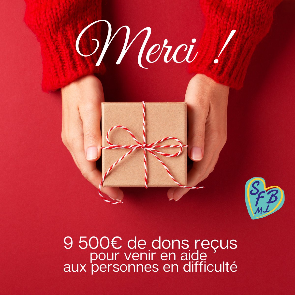 Notre 3e campagne de dons prend fin, et c'est un franc succès,  avec 9.5K€ reçus, soit 3K€ de plus que l'an dernier.
Ces dons nous permettent d'aider davantage les plus fragiles, ils ont un impact positif et concret sur la vie de nombreuses personnes.
MERCI POUR EUX !