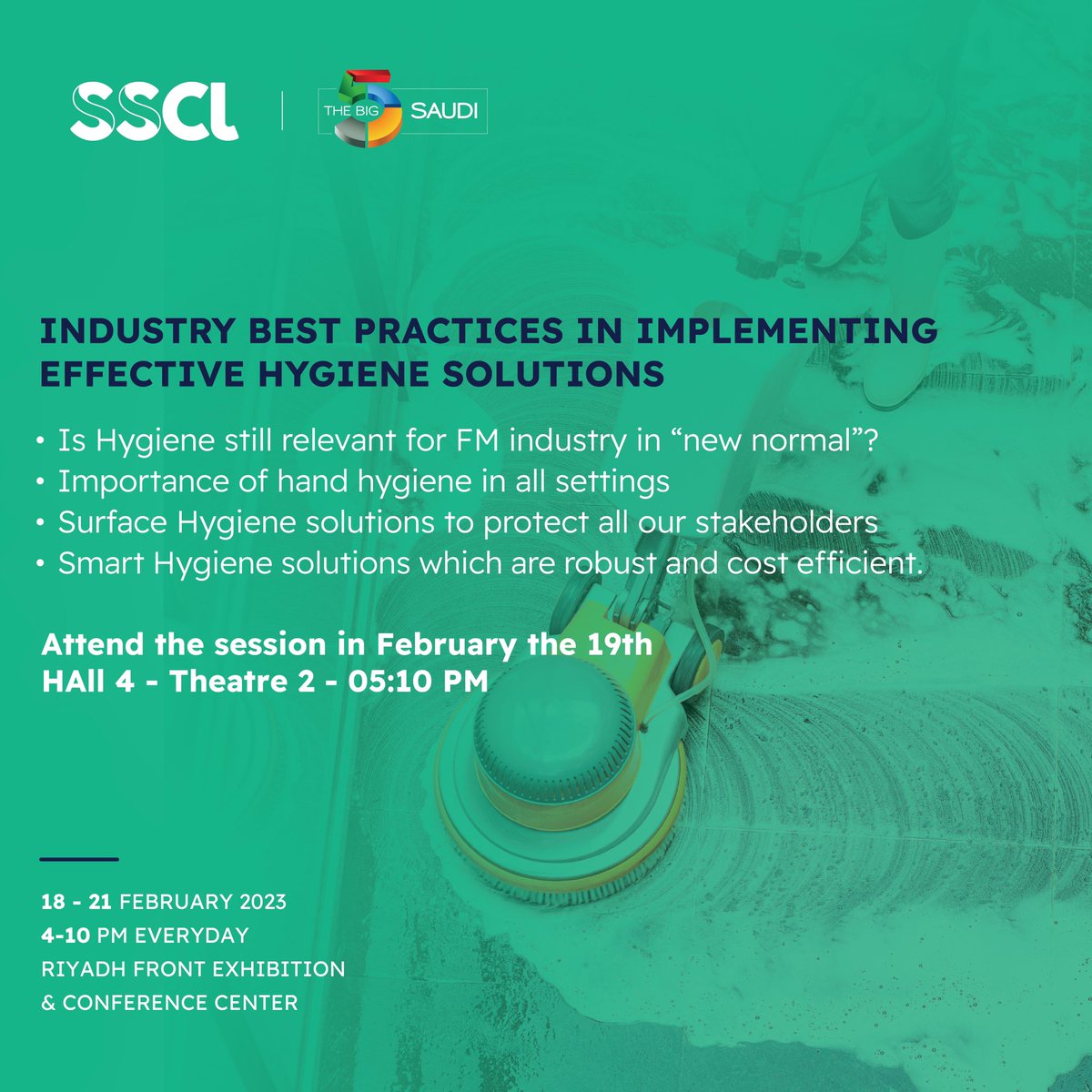ssclsa's tweet photo. Don't miss out on attending @thebig5saudi Industry Talks today, where our team will be sharing their expertise. 

#SSCL #BIG5 #FMEXPO #big5saudi https://t.co/FZ157z1aFT