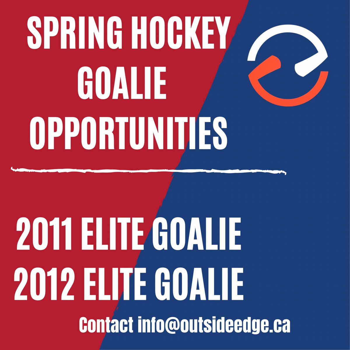 Last call for 2023 Spring Hockey Goalies!
