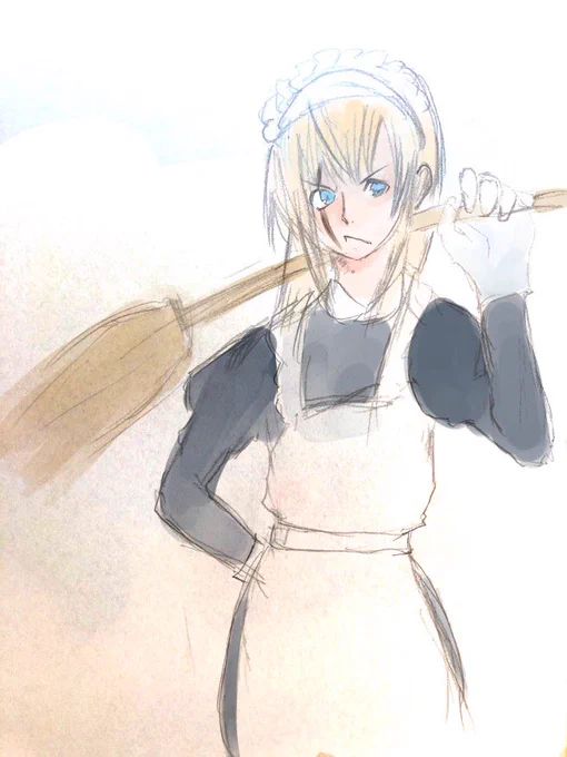 女装注意 #これを見た人はメイドをTLに放流しよう…本当に『描いた』フォルダに女装メイド絵しかなかったんだよ…!! 
