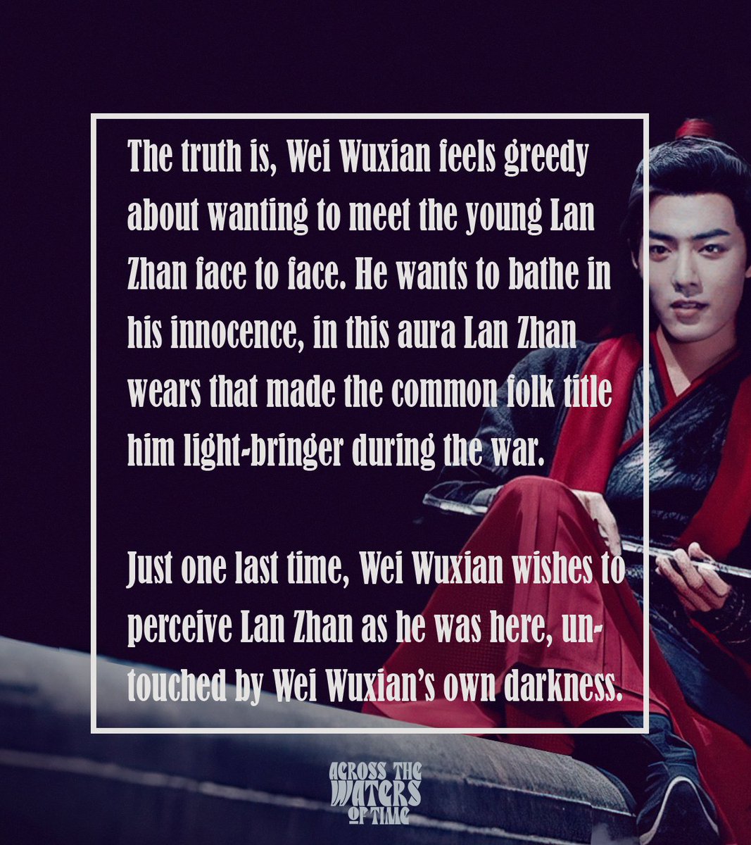 HSkyfarer's tweet photo. Across The Waters Of Time
- Chapter 5 - JEALOUSY is now up
- YLLZ WWX and #DarkLanZhan time travel to the past and meet their past selves.
- Rated E (there's #wangxian typical rough sex in this chapter, right next to a dead body, just so you're warned!)
🔗https://t.co/vE6UxH6aok https://t.co/bcE7WTCnOa