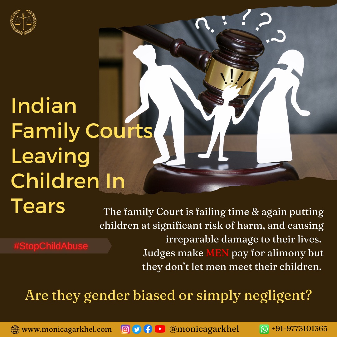 Leaving innocent children in tears-The broken Indian family court system fails to protect children’s innocent heart from irresponsible and neglected custody fights.
Let's join forces to #StopChildAbuse and create a brighter future for the next generation #childalienation #MenToo