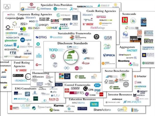 A great picture summing up #ESG….a mess! How we simplify this picture going forward is a must and the best way to do this is to seperate E, #environmental from the S, #social and the G, #governance