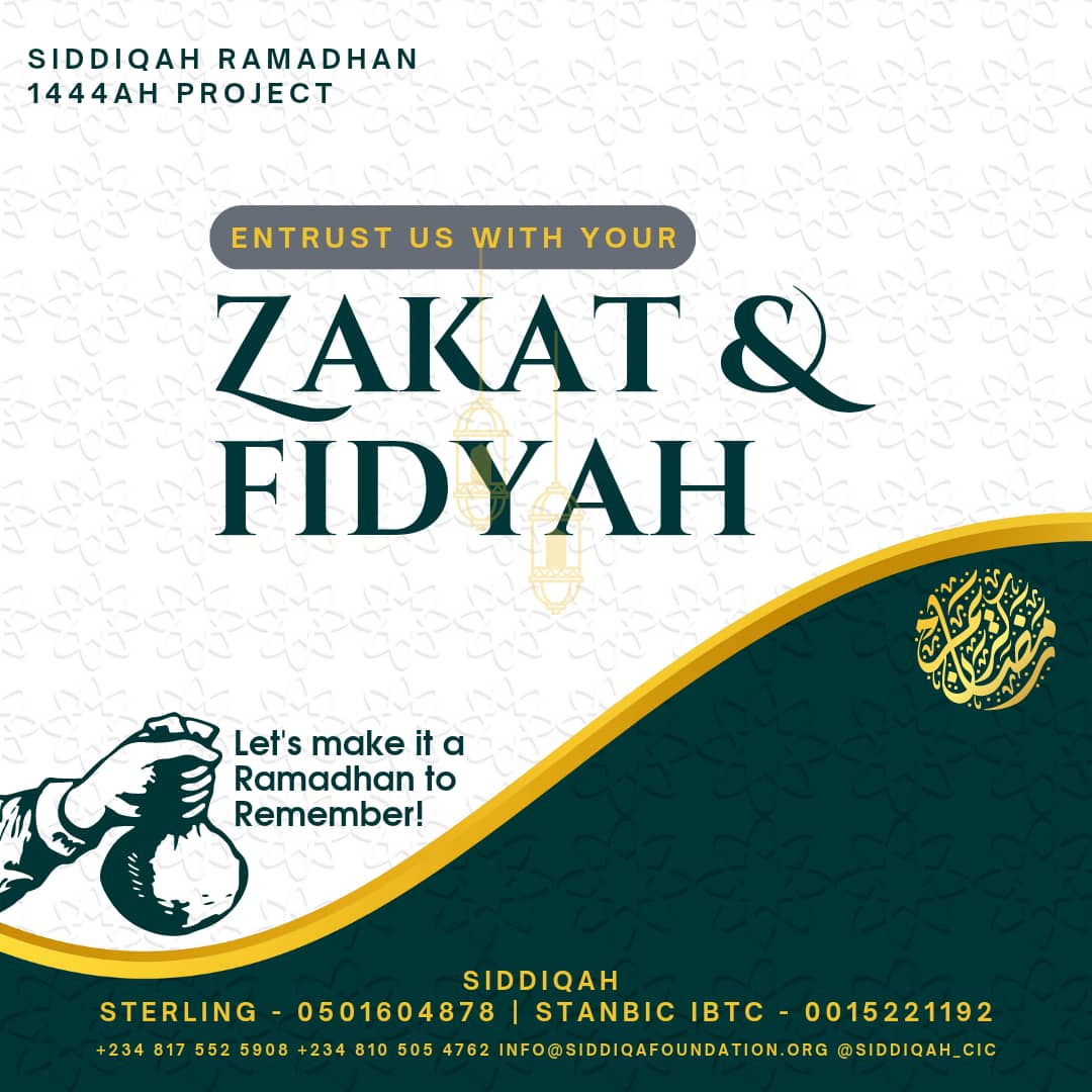 KweenLahrah's tweet photo. Are you pregnant? Do you have a serious illness? Are you very old? If your answer is Yes. Then you can commission Siddiqqah Foundation to handle your fidyah (feeding) in lieu of fasting during this Ramadan.

Contact us at Siddiqah Foundation. https://t.co/0EokTorSDM