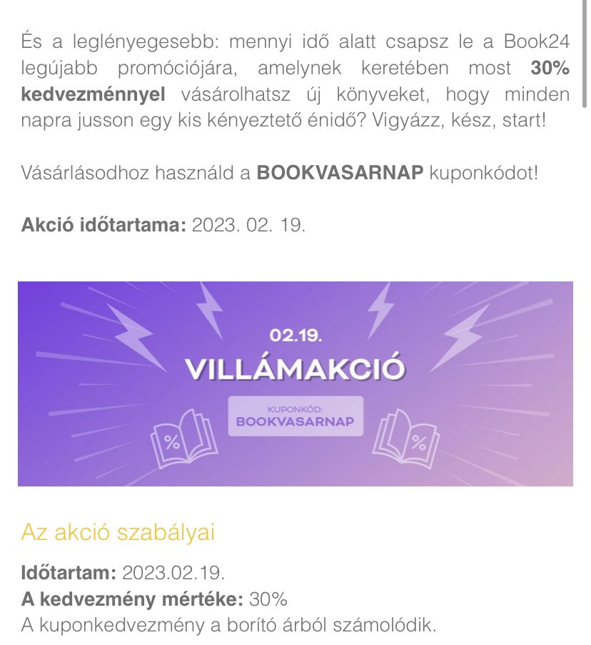 petrikcse's tweet photo. Újabb #book24 akció, 30% kedvezmény a #BOOKVASARNAP kuponkóddal. https://t.co/kZxEWU67F5