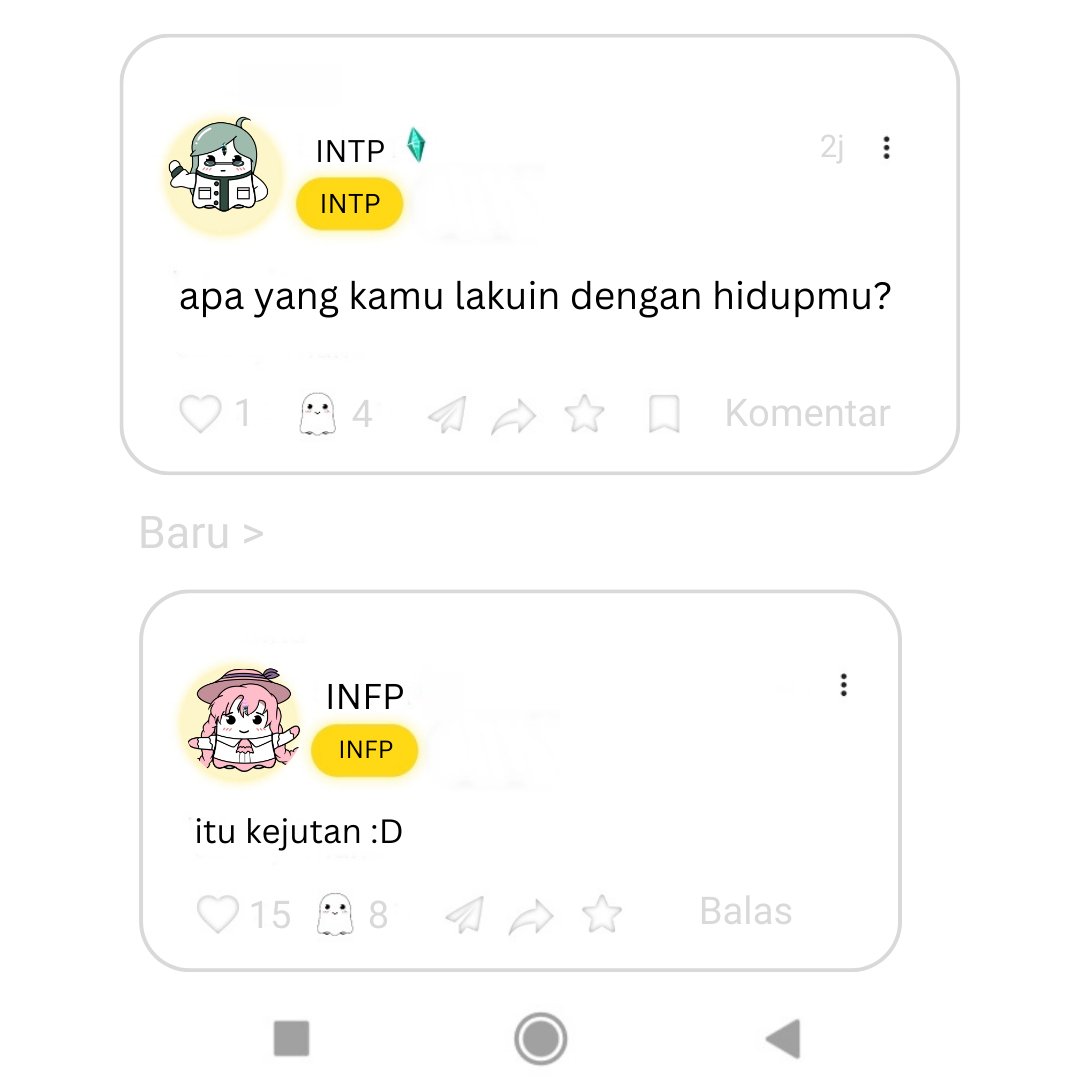 Boo_Indonesia's tweet photo. Tiap hari bagaikan hari ultah?

Klik bio mimin buat ngobrol kaya mereka

#INTP #INFP #memeINTP #memeINFP #16personalities https://t.co/gwf2xAGTMa