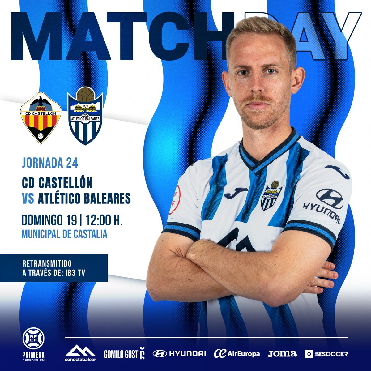 atleticbalears's tweet photo. ⚽️ ¡𝗠𝗔𝗧𝗖𝗛𝗗𝗔𝗬! ¡Hoy jugamos afición! ¡Tenemos PARTIDAZO!

📆 J24

⏱️ 12:00 horas

🏟️ Estadio Municipal de Castalia

🎥 @ib3tv

#Castellón𝗔𝗧𝗕 ⚪️🔵 https://t.co/BBlV7sfofo