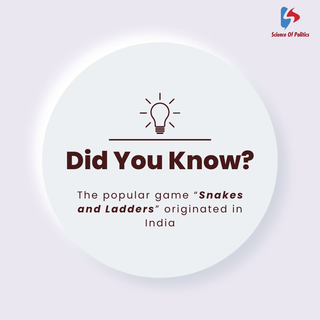 Snakes and Ladders originated in ancient India with traditional philosophy contrasting karma and kama (destiny and desire). 

#snakeandladder #boardgames #pairingcard #ludo #jumbosnakeandladder #pairinggames #memorygames #scienceofpolitics #entertainingfacts #gaminglife