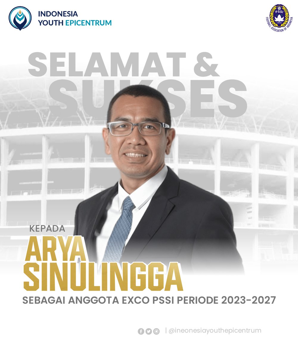 IYepicentrum's tweet photo. Sukses bang @AryaSinulingga terpilih sebagai salah satu Anggota ExCo PSSI.

Semoga dapat mengawal kepemimpinan Mas Eto membenahi PSSI

#ErickThohirKetumPSSI
#AryaSinulingga
#PSSI https://t.co/Olvorj1qp3