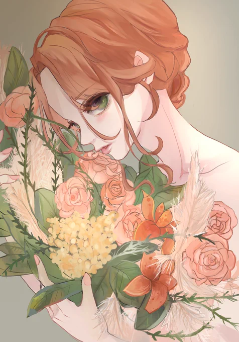お花すきです  #イラスト
