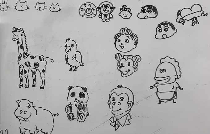 バイト中の暇な時間先輩と遊んだ(ほぼ私が落書きしてただけ) 