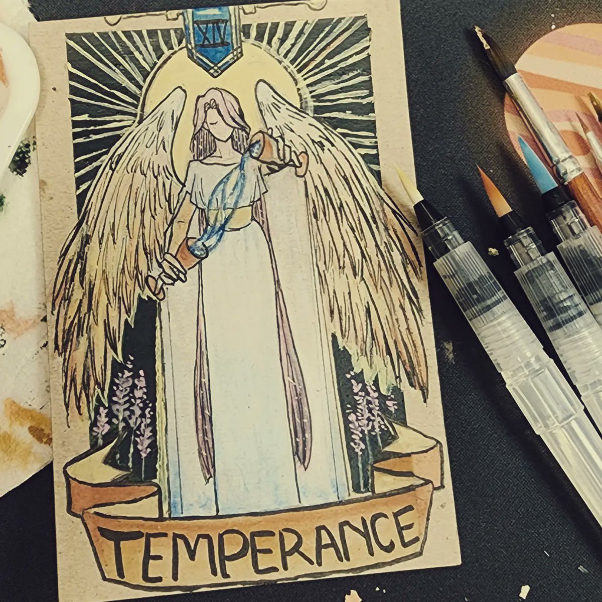 ZST_123's tweet photo. The Temperance is one of the major tarot card. This card meaning is about patience and re-evaluate your priorities... "Coincidentially", both are the things that I indeed need to work on at the moment 😂 https://t.co/5iHLDXXSpH