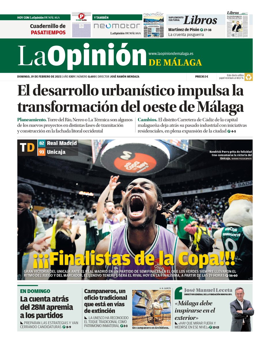 emilio6fdez's tweet photo. Buenos días CAJISTAS. Información importante. El @unicajaCB vuelve en chárter esta noche a Málaga tras el partido. No sé si vamos a ganar o a perder la final, pero tenéis que estar aplaudiendo a estos tíos en el aeropuerto. Por aquí iré avisando de todos los horarios... Compartid https://t.co/4NKOrrcpbb
